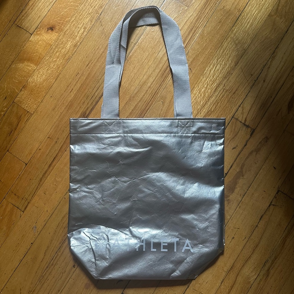 Athleta Metallic Silver Tote